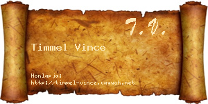 Timmel Vince névjegykártya